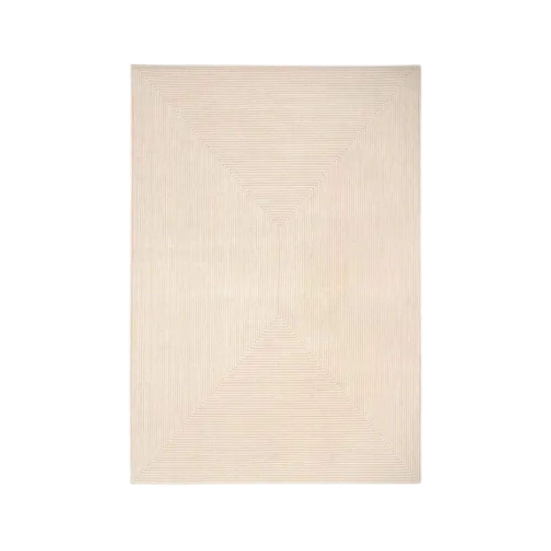 Medium size Castelsardo rug beige and white displayed flat