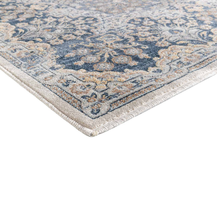 Close-up of the rug’s viscose texture showing its soft sheen.