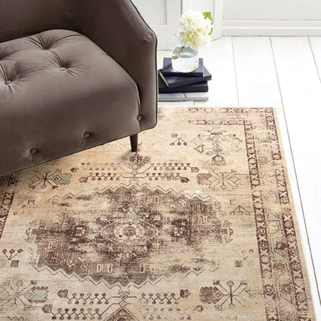 Side angle showing the pattern and texture variation across the rug.