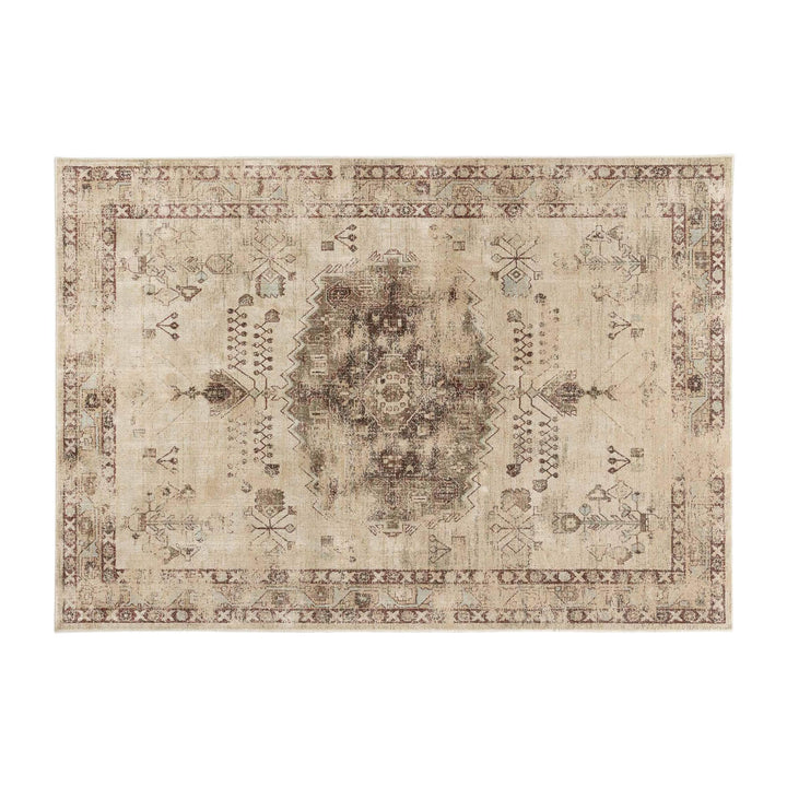 Front view of the Classico rug featuring a faded vintage pattern in soft tones.
