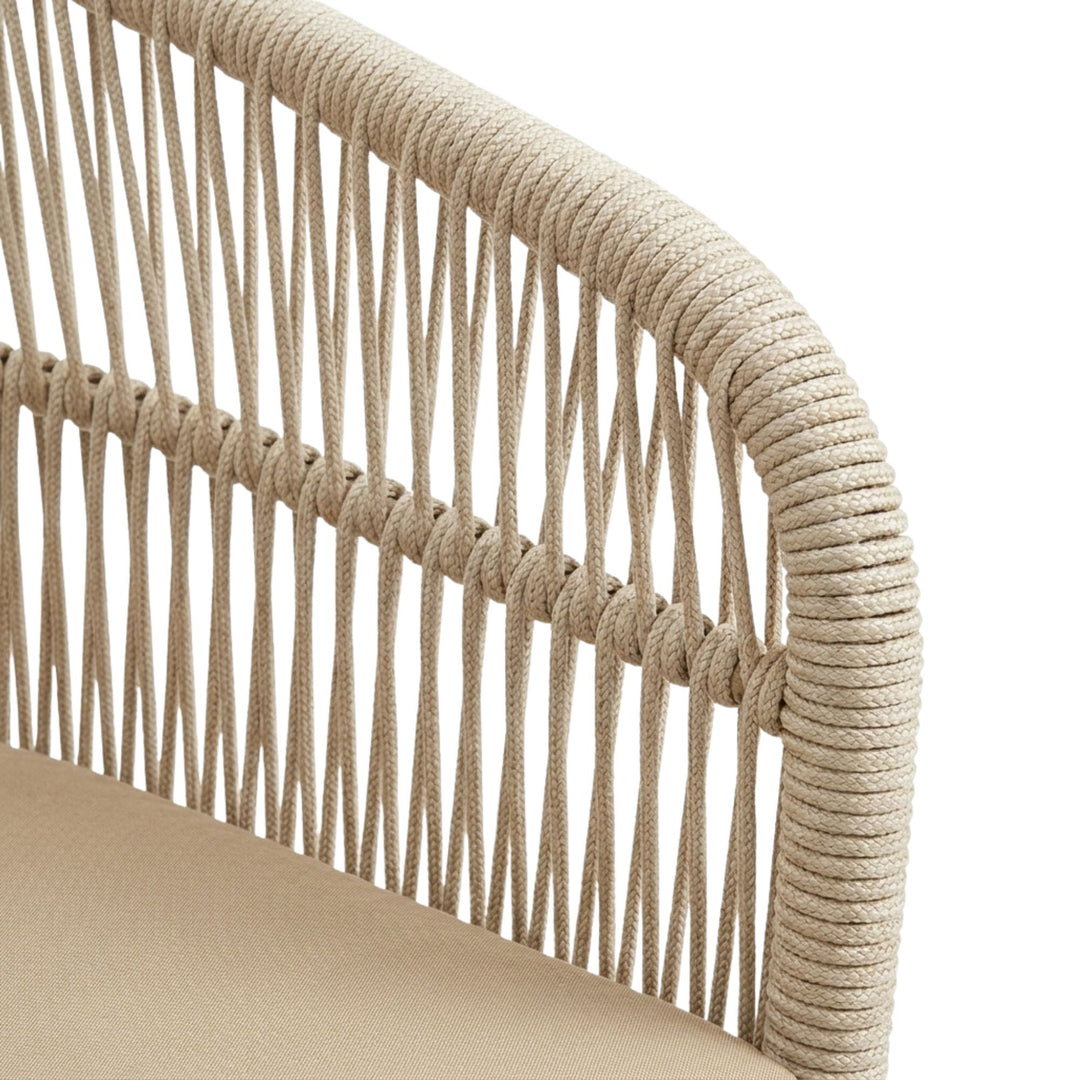 Close-up of the rope weave of the COCO One Seater Sofa.