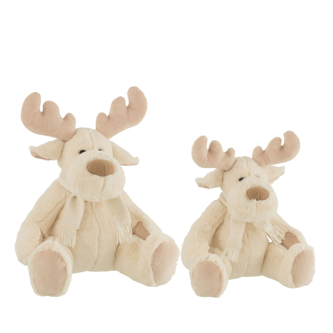Set of two beige Comet Deer Figures in soft textile material.