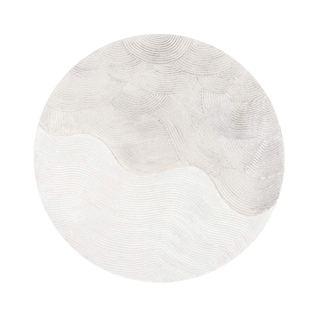 Front view of the Contour circular painting featuring sculpted textured patterns.