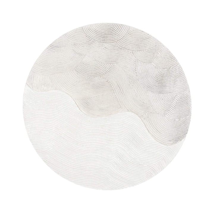 Front view of the Contour circular painting featuring sculpted textured patterns.