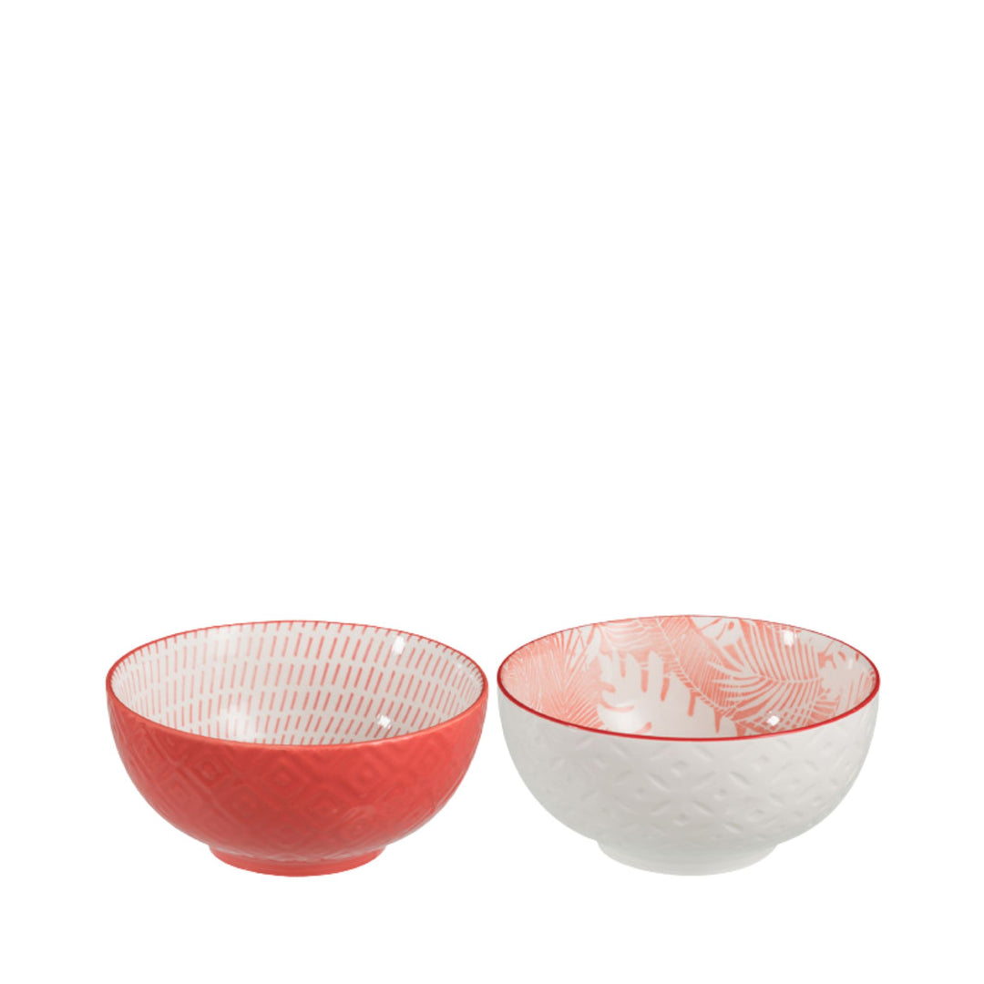 Grouped Coral bowls in different sizes showing color contrast and design consistency.