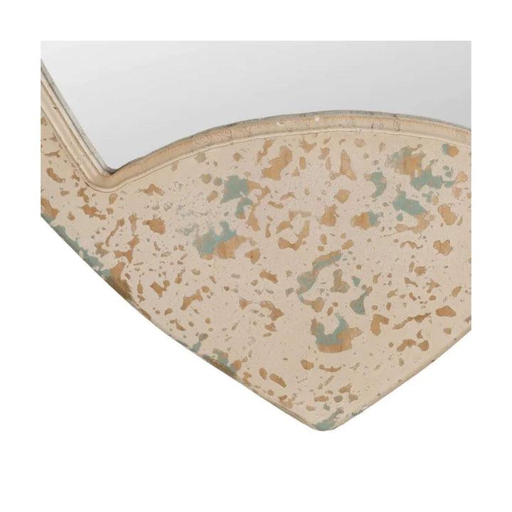 Close-up detail of reclaimed wood texture on Coral Fish Mirror B