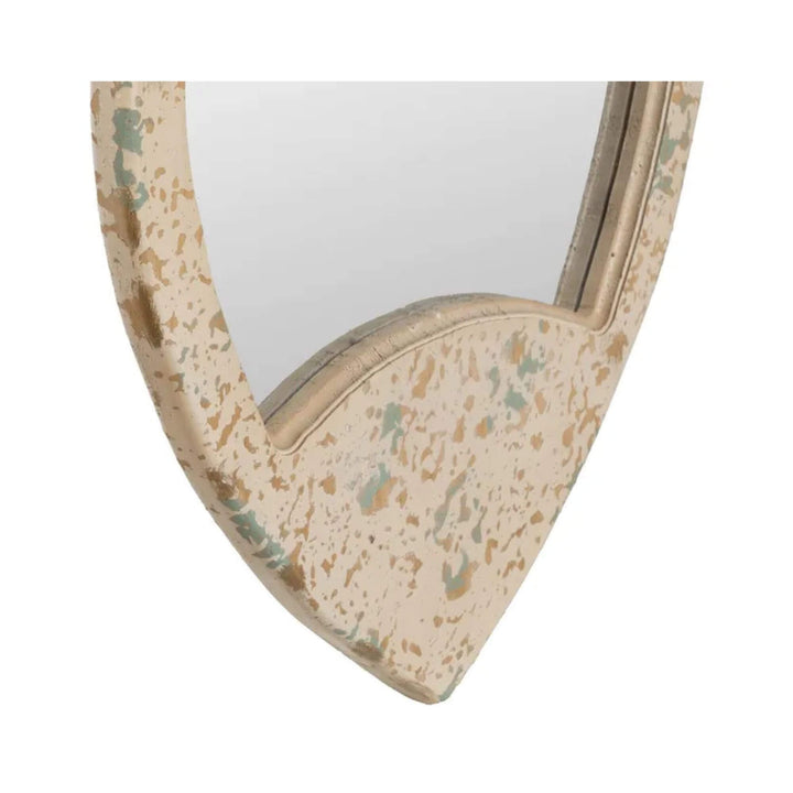 Close-up detail of reclaimed wood texture on Coral Fish Mirror B