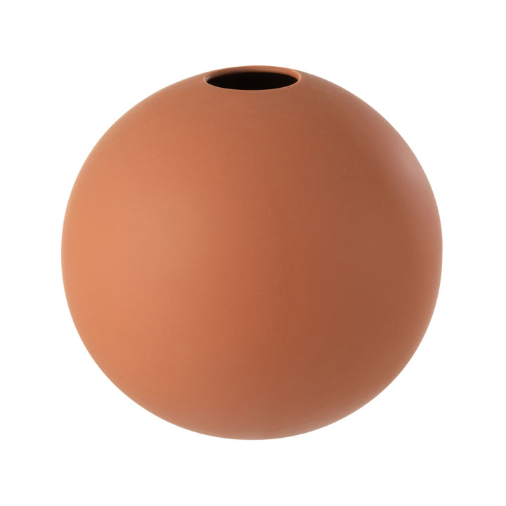 Large Coral Mate Vase in matte ceramic with warm coral tone.
