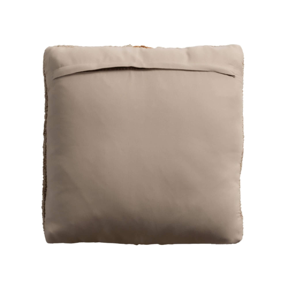 Back view of Corteza cushion with plain fabric and concealed opening