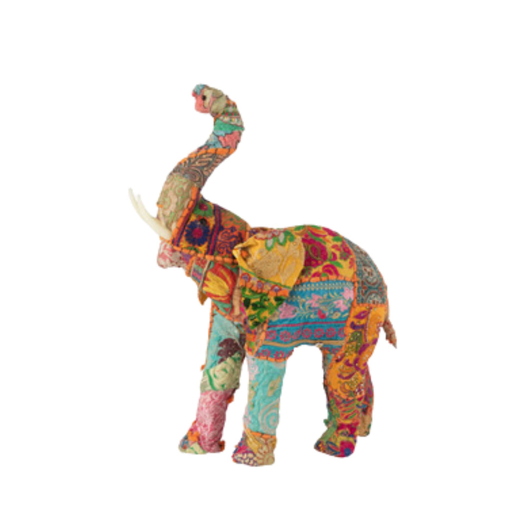 Mid-size Cotton Patches Elephant displayed as a decorative accent.