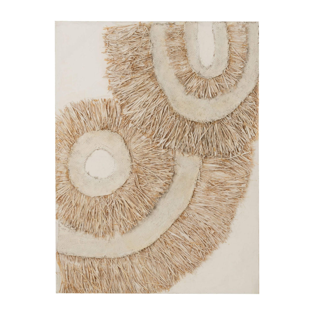 Creta Painting with circular patterns on a plain background