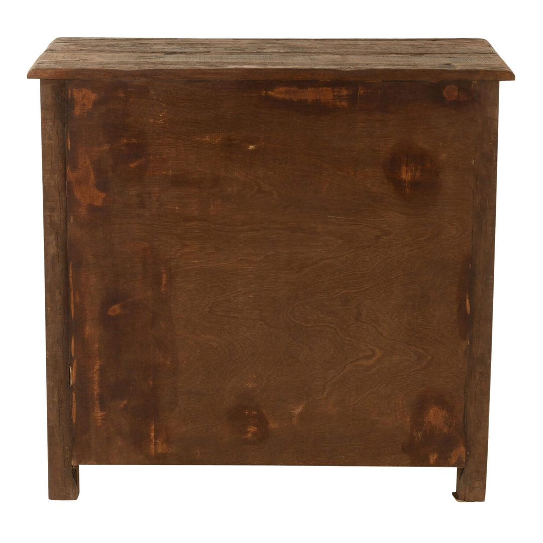 Back view of Sheesham wood chest of drawers