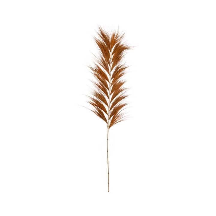 Tall orange natural fibers decorative piece with bamboo stem