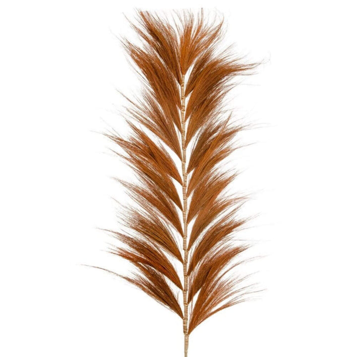 Decorative furry palm stem in orange with natural fiber texture