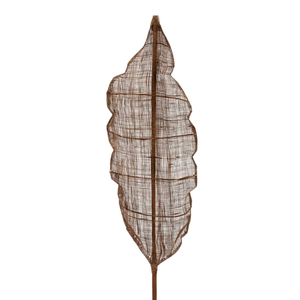 Detail of stem and binding on Deco Leaf Brown decorative leaf