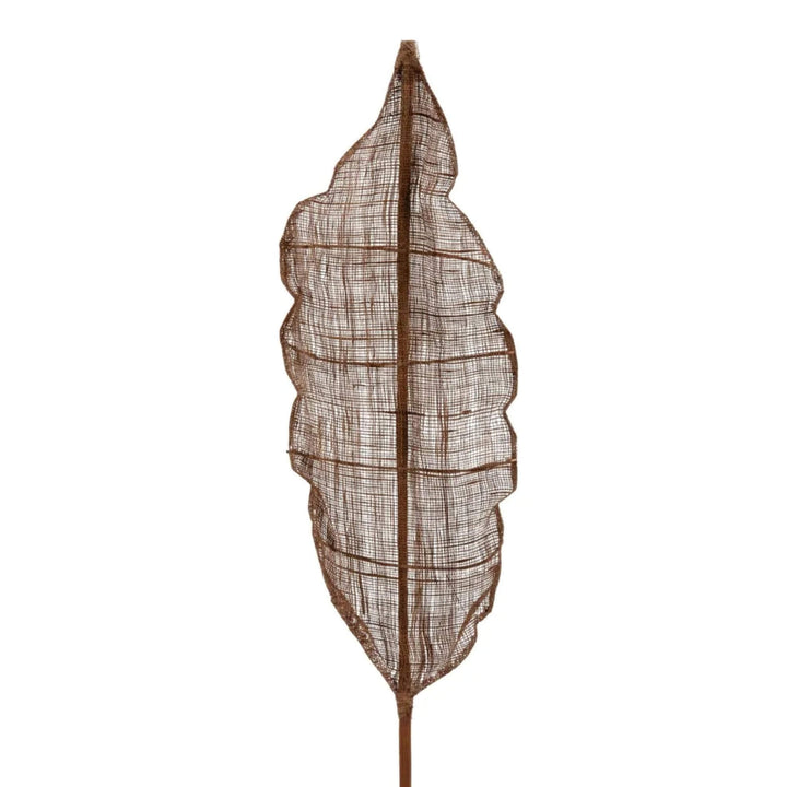Detail of stem and binding on Deco Leaf Brown decorative leaf