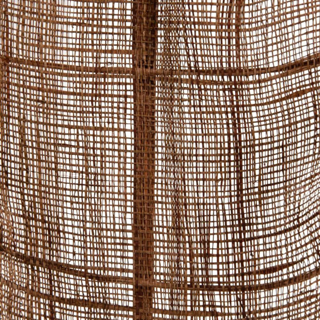 Close-up of natural fiber weave detail on Deco Leaf Brown