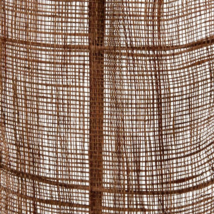 Close-up of natural fiber weave detail on Deco Leaf Brown