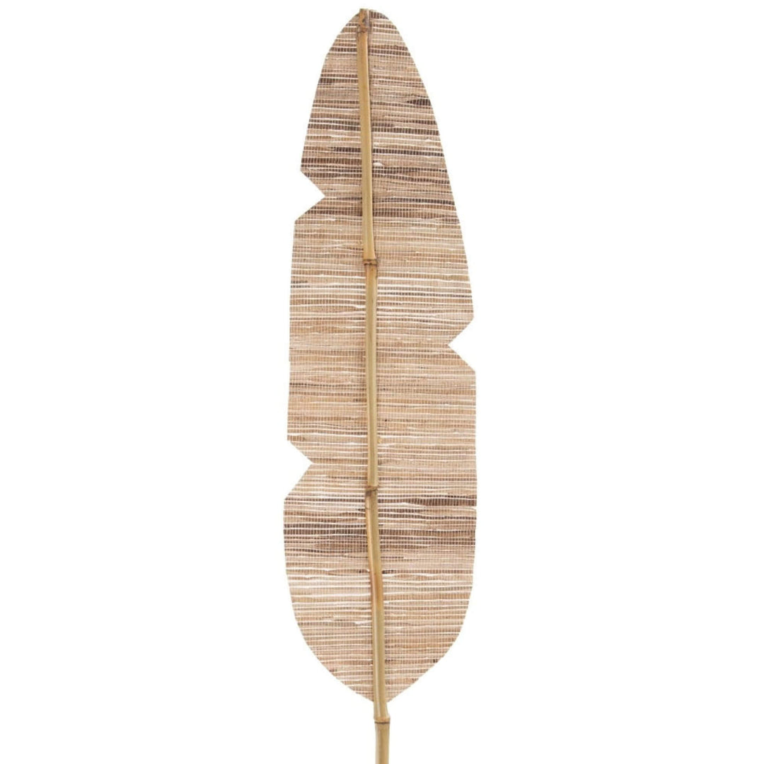 Close-up of natural palm leaf texture and bamboo stem detailing