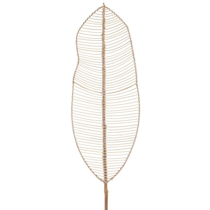 Close-up detail of bamboo ribs and natural fiber binding