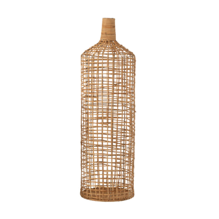 Single tall Deco rattan bottle front view