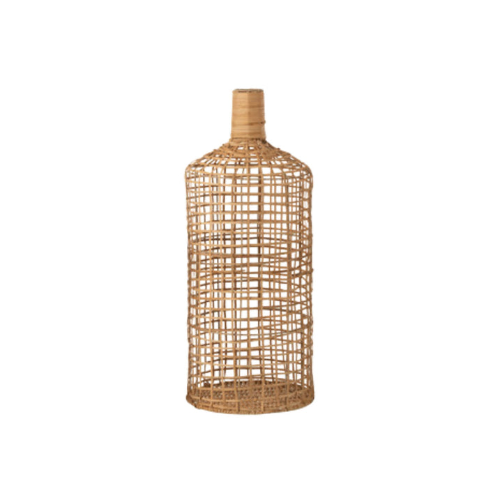 Medium Deco rattan bottle showing cylindrical shape