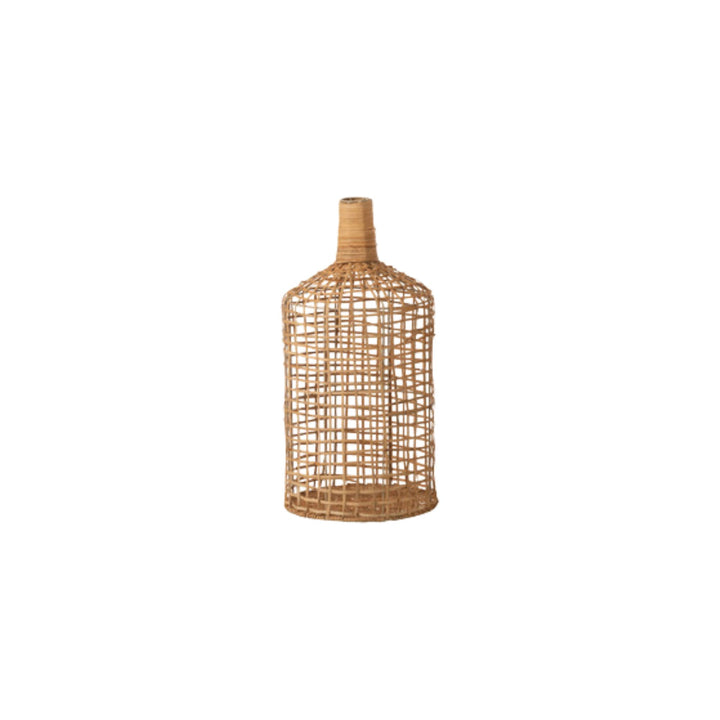 Small Deco rattan bottle with narrow neck