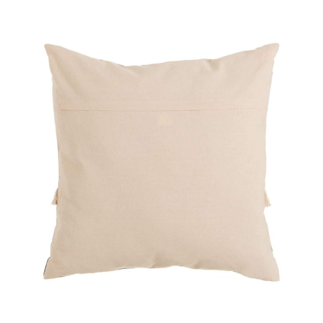 Back view of the Denz Cushion Beige in plain cotton fabric