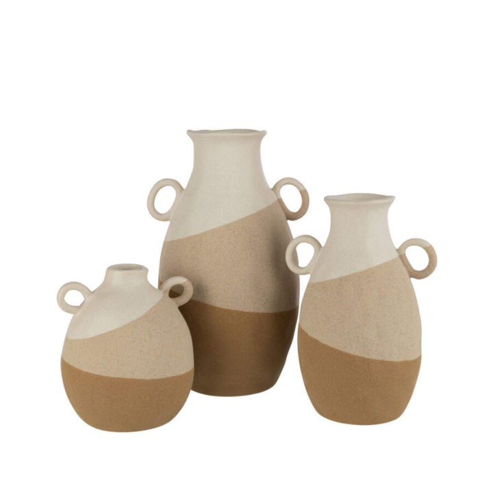Set of three Desana ceramic vases in different sizes