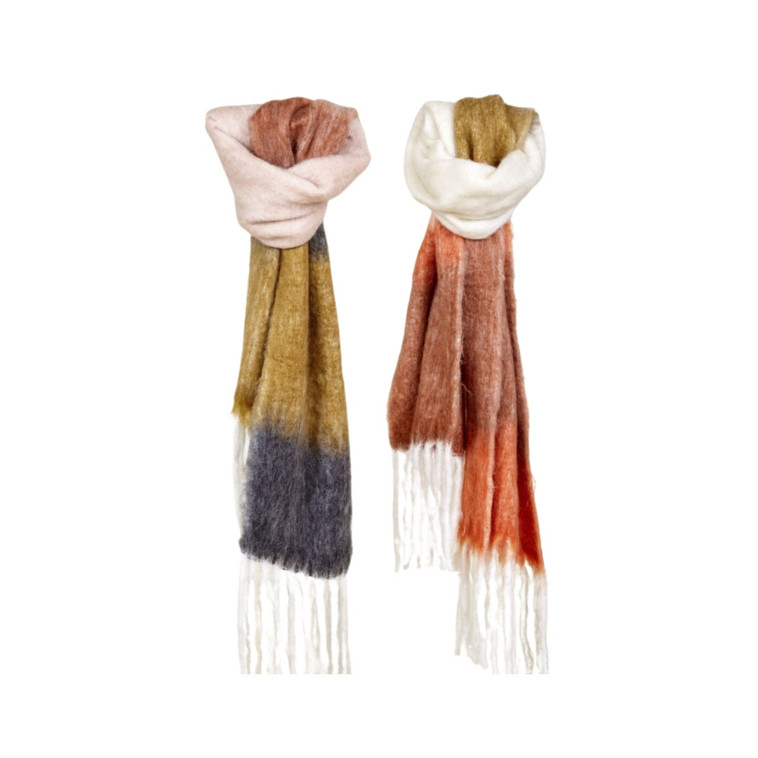 Dhara scarves displayed side by side
