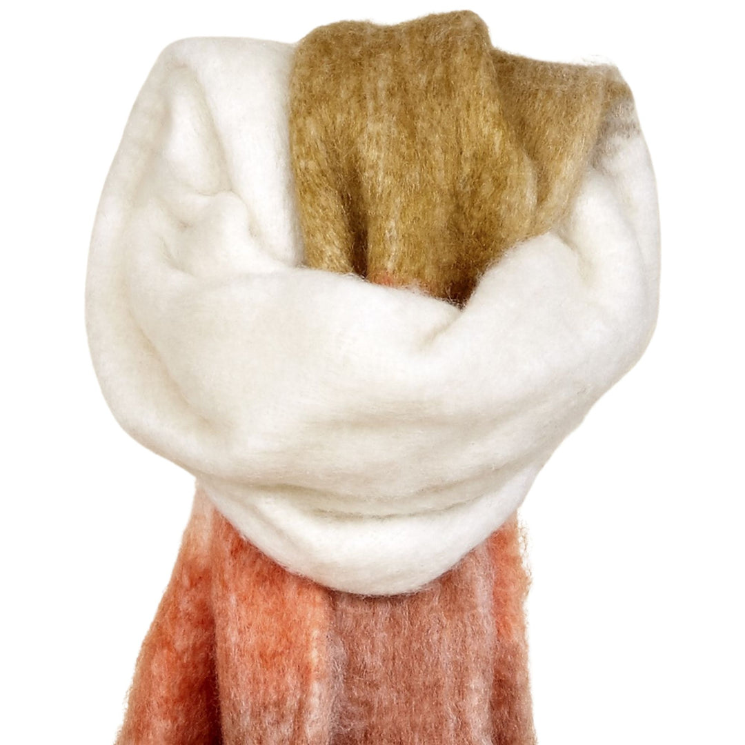 Close-up of Dhara scarf showing blended color transitions