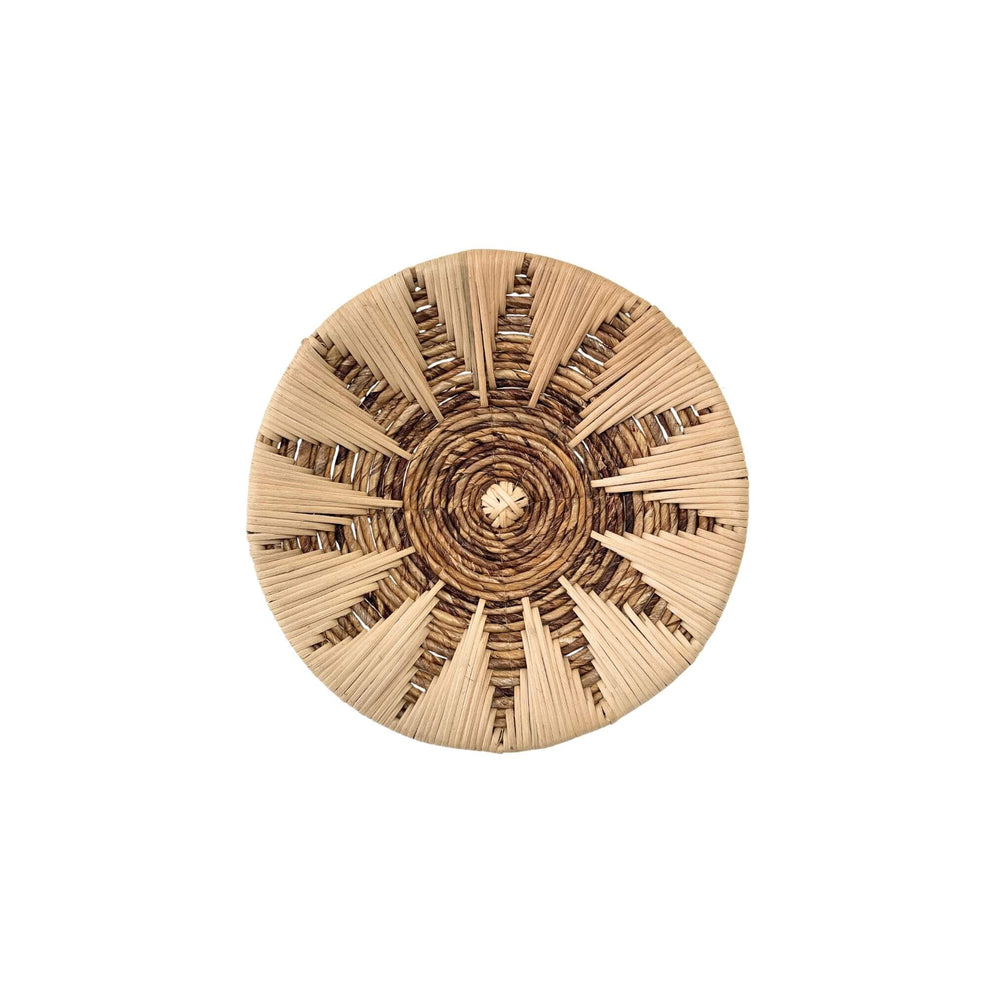 Small Diani Wall Deco Plate with sunburst rattan pattern