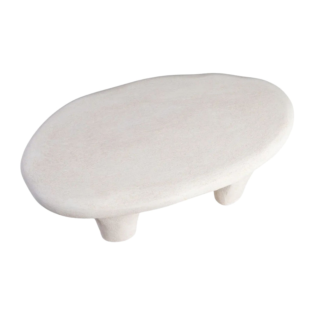 Top-angle view of the Dune Coffee Table showing its rounded asymmetrical form.
