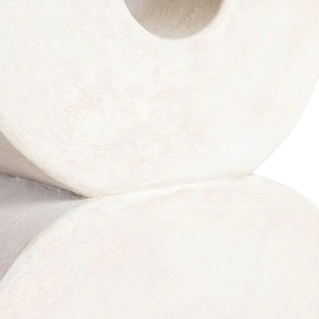 Close-up of the textured sculptural base of the Dune Console Table.