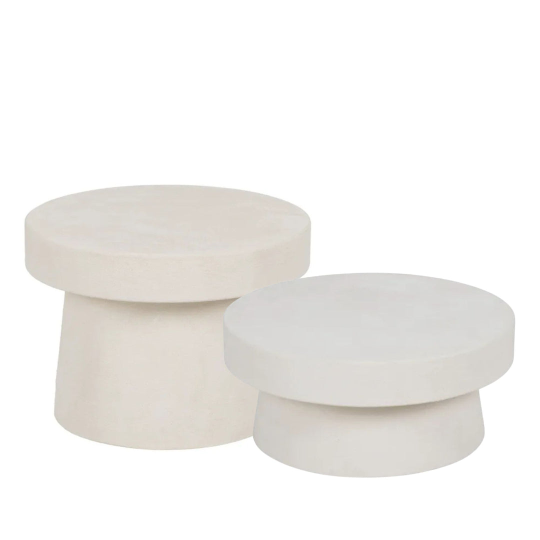 Sculptural wooden coffee table with rounded top and base