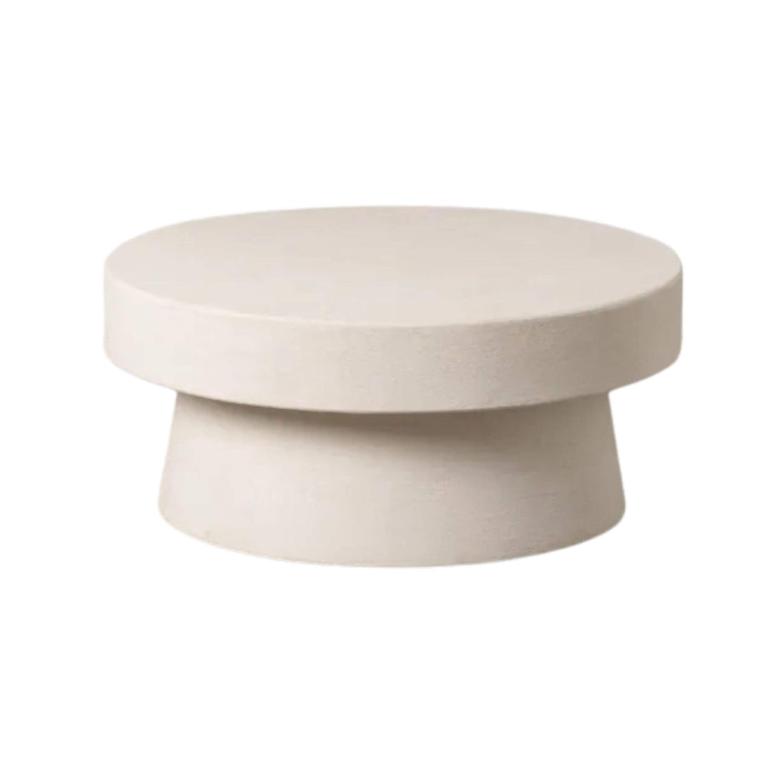Large Organic style round coffee table with smooth curved silhouette