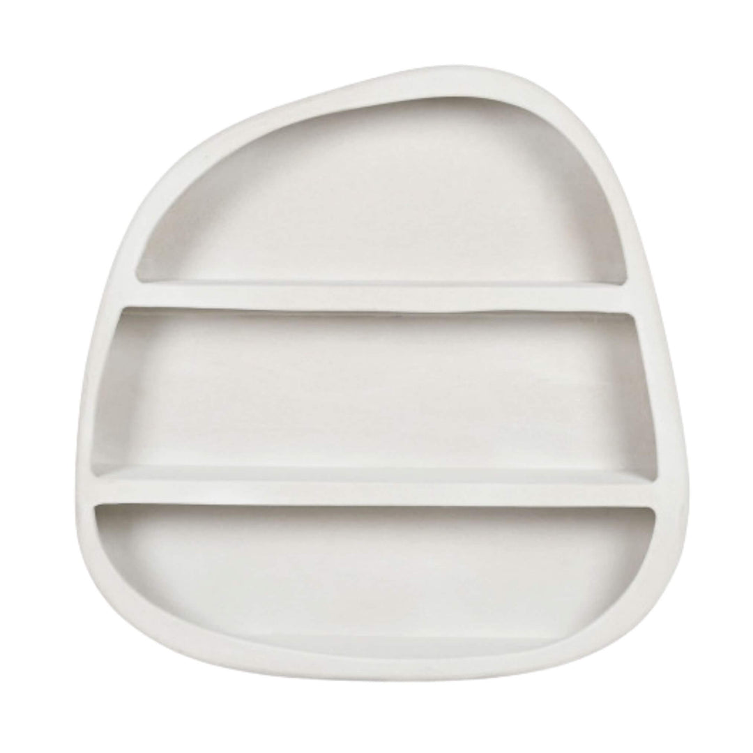 Front view of Dune Wall Shelf in white textured finish