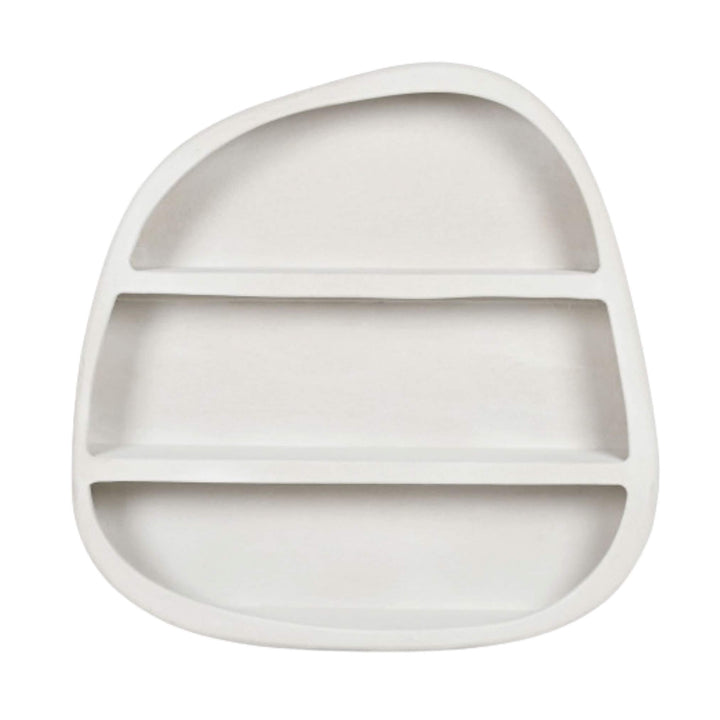 Front view of Dune Wall Shelf in white textured finish