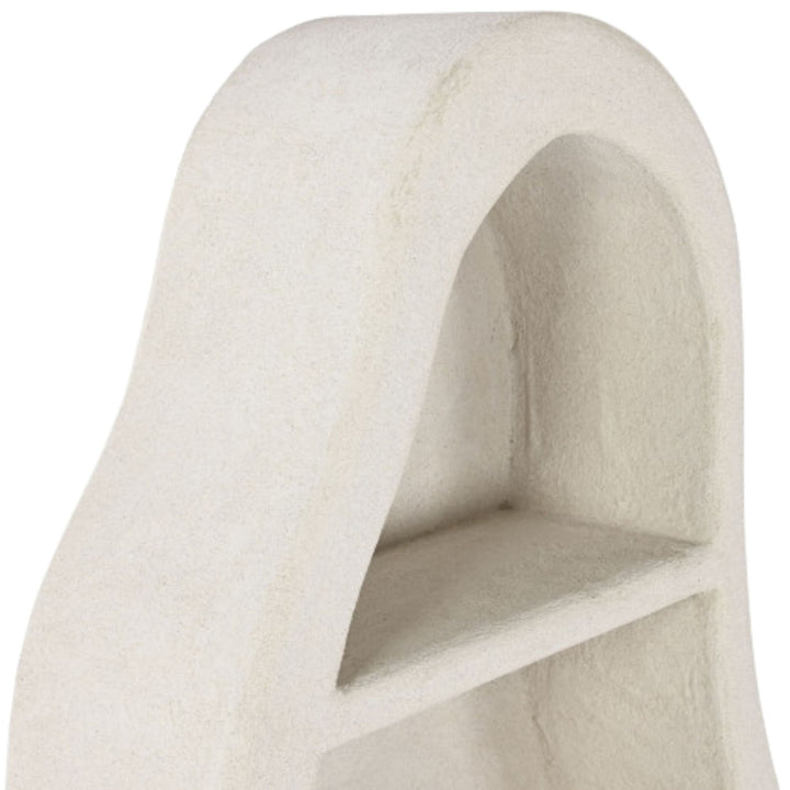 Close-up view of the upper shelf section showing the smooth textured surface.
