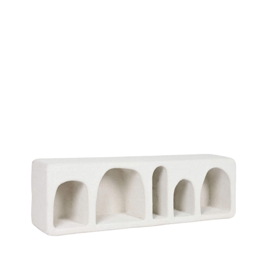 Modern architectural wall shelf in off-white finish