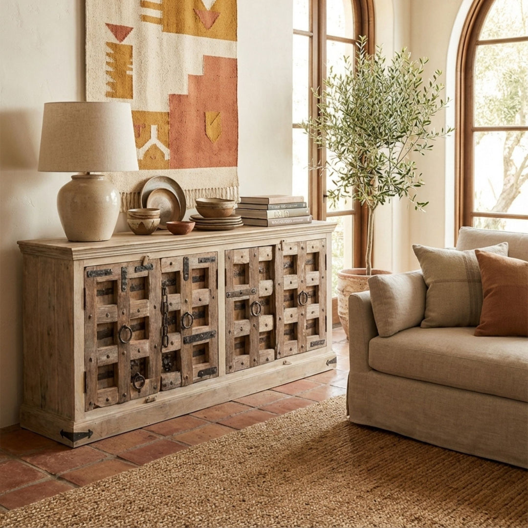 Styled cozy living room with Duong buffet
