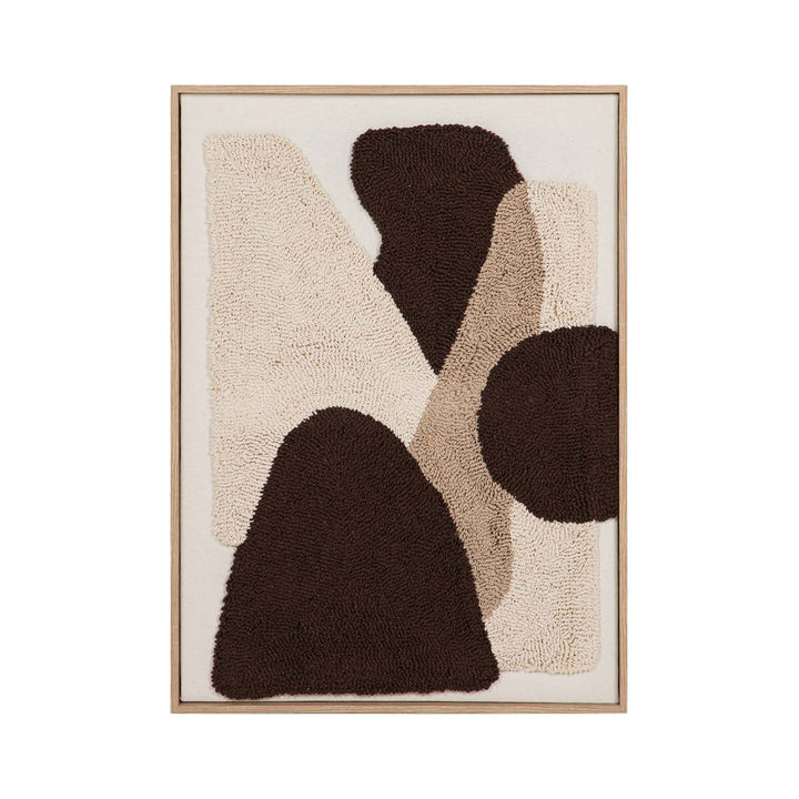 Front view of the second Earth Forms painting showing its vertical abstract composition in textured brown and beige tones.