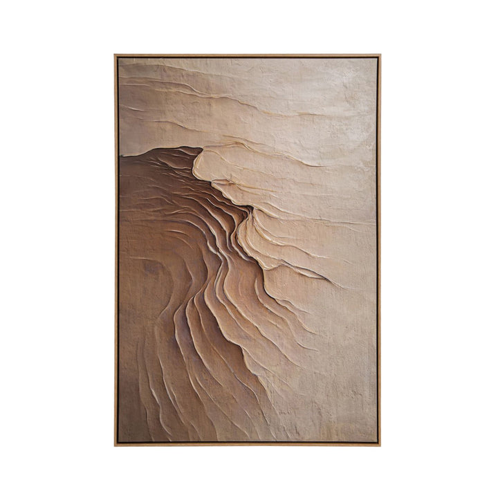 Front view of the Earth Vein painting showing its layered earthy composition and textured abstract relief design.