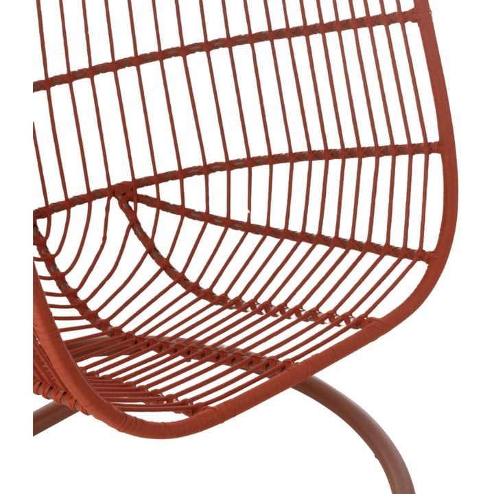Seat detail of terracotta hanging chair