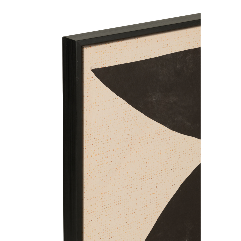 Angled view highlighting the wooden frame and depth of the Equilibrio Painting.