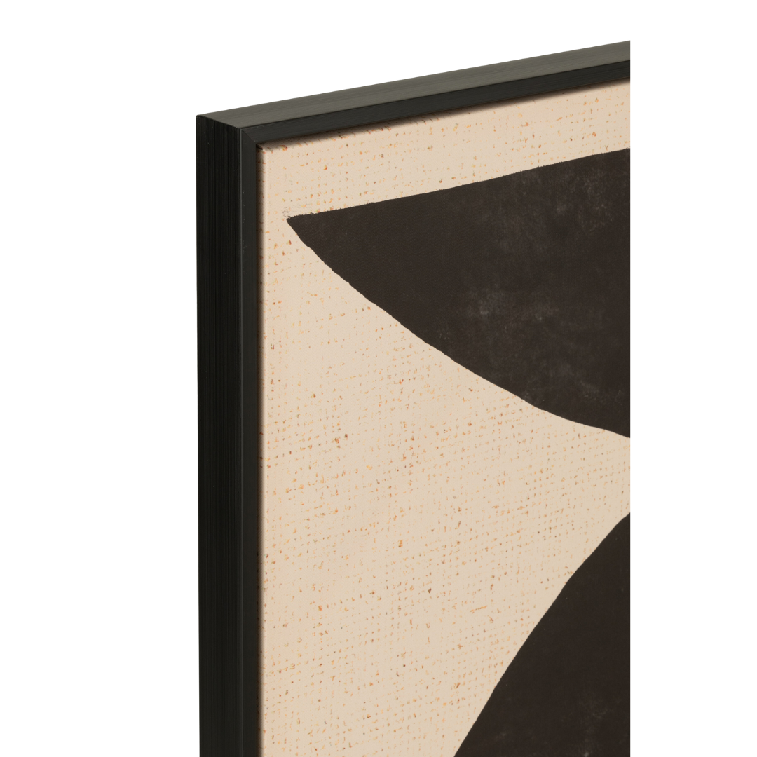 Angled view highlighting the wooden frame and depth of the Equilibrio Painting.