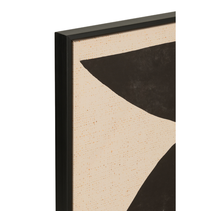 Angled view highlighting the wooden frame and depth of the Equilibrio Painting.