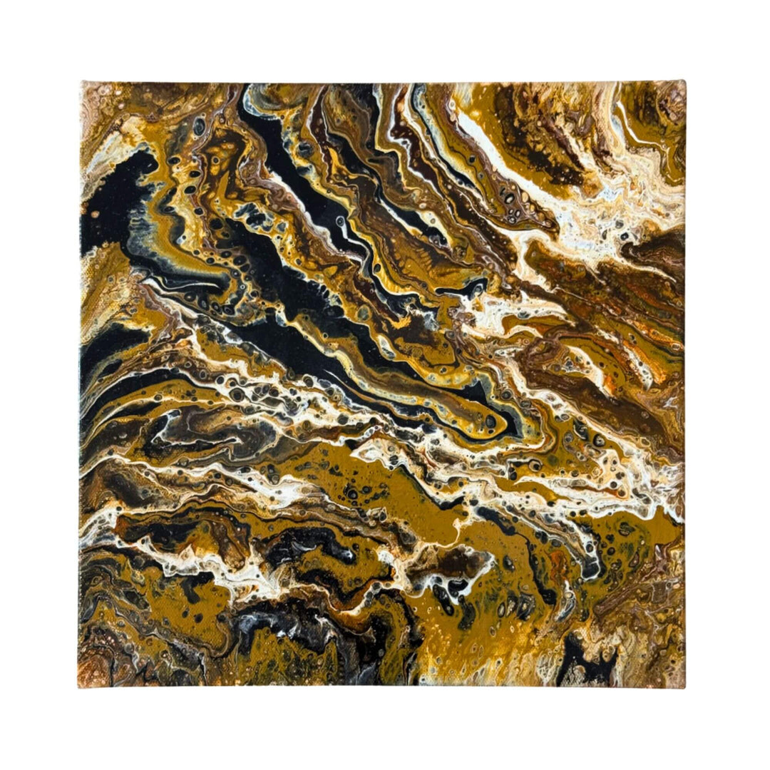 Abstract composition detail highlighting fluid forms and contrasting tones on canvas.