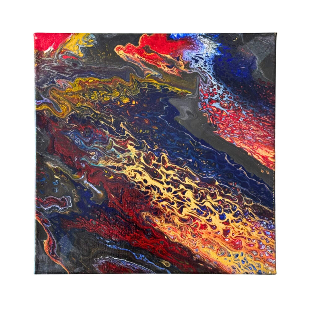 Abstract composition detail highlighting fluid forms and contrasting tones on canvas.