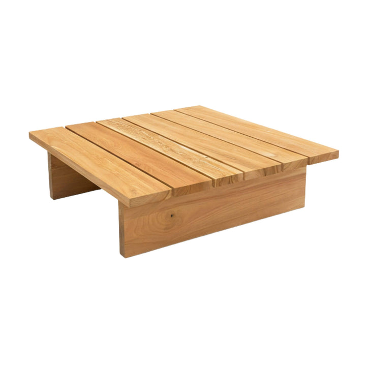 Coffee table included in the Eucalipto Outdoor Set made from solid eucalyptus wood.